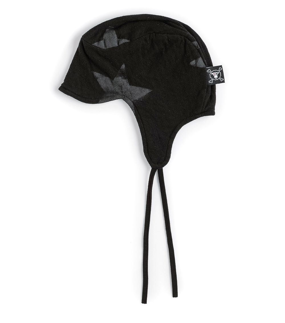 Newborn | Star Flap Hat | Black