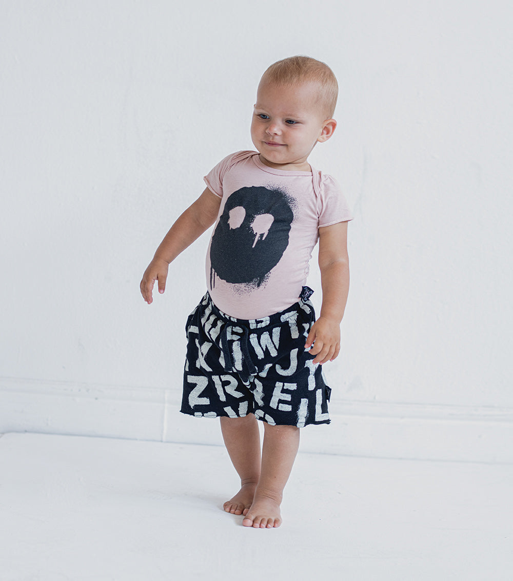 Newborn | Abc Soft Shorts | Black