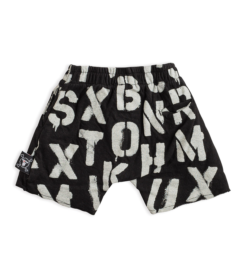 Newborn | Abc Soft Shorts | Black