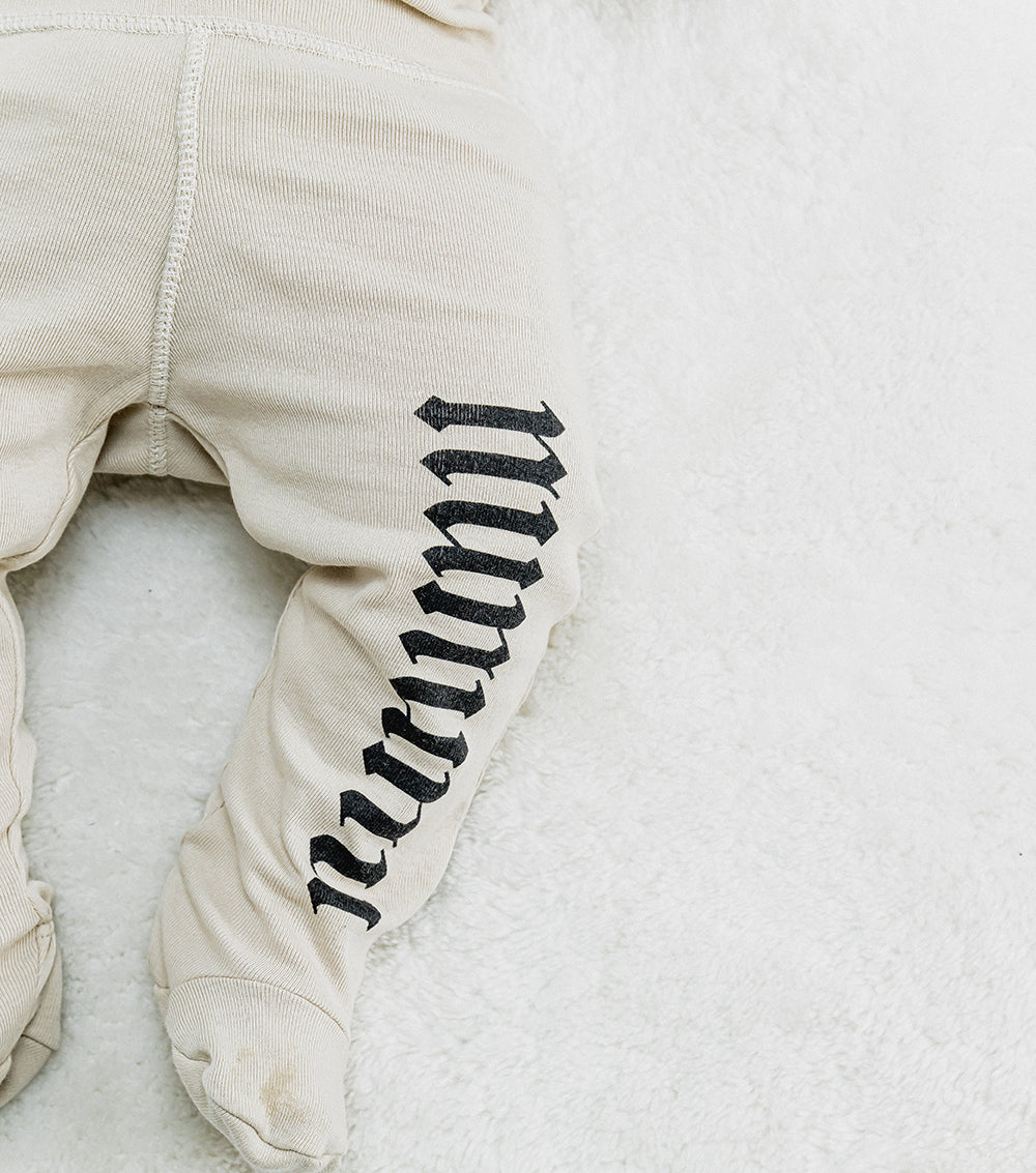 Newborn | Nununu Inked Footed Leggings | Smokey Natural