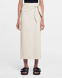 Womens | Amas Okobor Alt-Leather Sarong Skirt | Creme