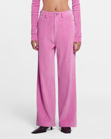 Womens | Josine Velvet Seersucker Baggy Pants | Orchid