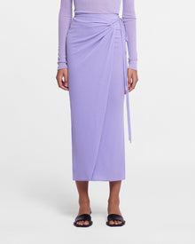 Womens | Inaya Mesh-Jersey Wrap Midi Skirt | Lavender