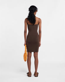 Womens | Deanne Double-Strap Dress | Bitter Chocolate