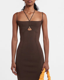 Womens | Deanne Double-Strap Dress | Bitter Chocolate