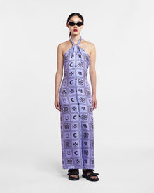 Womens | Elima Silk-Twill Halterneck Dress | Kopjafa Lilac