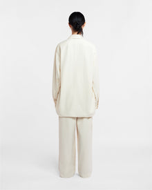 Womens | Marika Embroidered Slub Pants | Creme