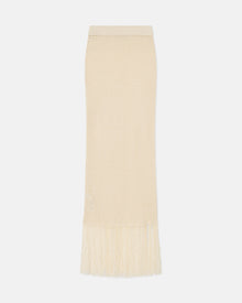 Womens | Lindy Fringed Crochet Skirt | Creme