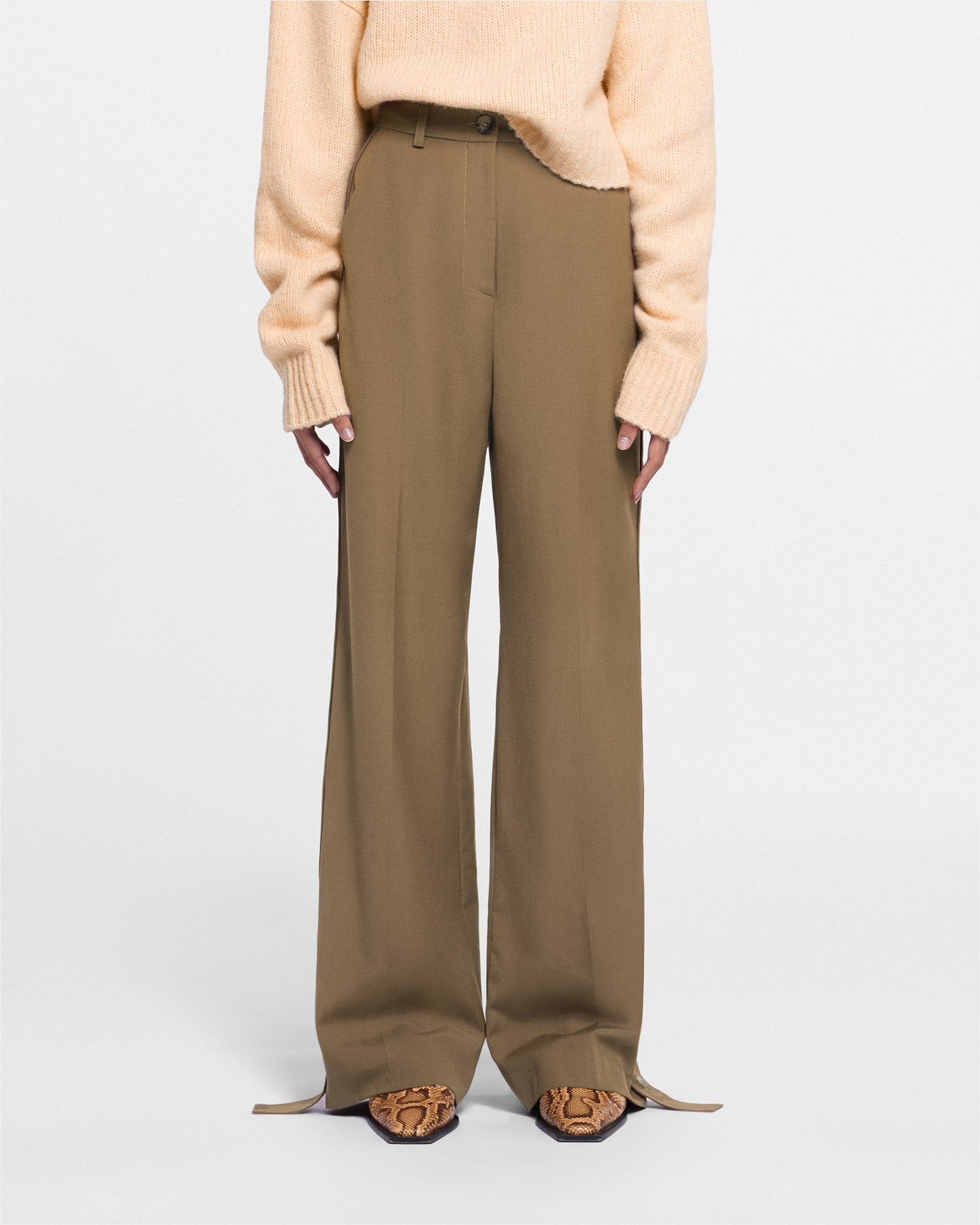 Womens | Bida  Ecovero -Blend Pants | Taupe Melange