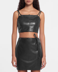 Womens | Loga Saleokobor Alt-Leather Top | Black