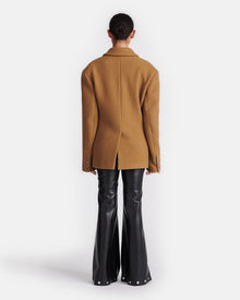 Womens | Pacey Cinched-Waist Felted Wool Blazer | Walnut