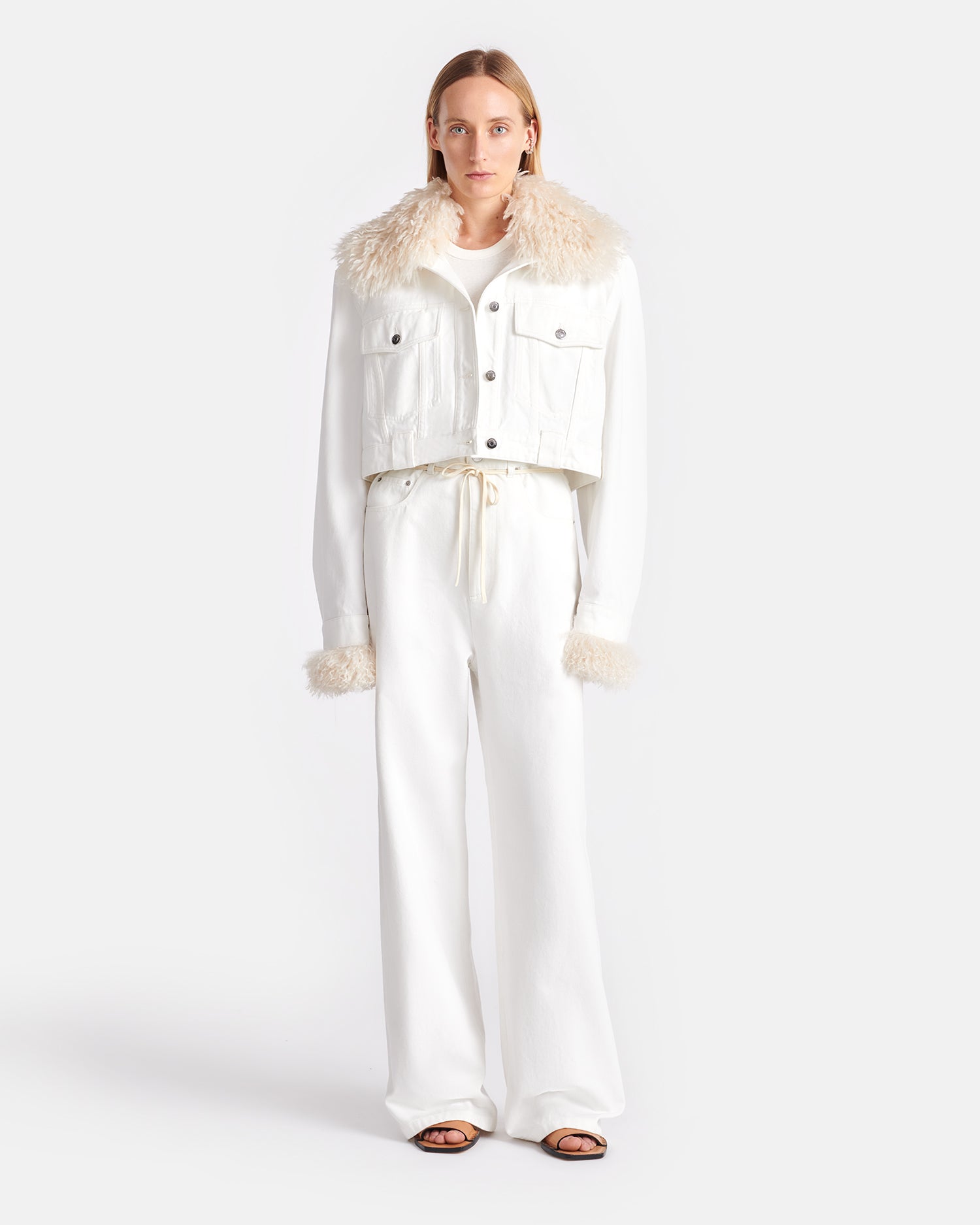 Womens | Sato Belted Denim Pants | Off White