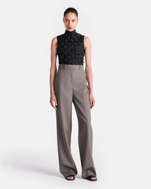 Womens | Franny Twill Suiting Straight-Leg Pants | Gull Gray