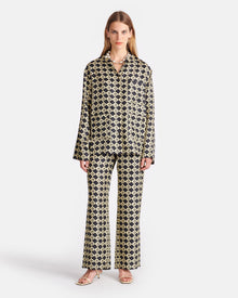 Womens | Kamala Printed Silk-Twill Shirt | Diamond Check