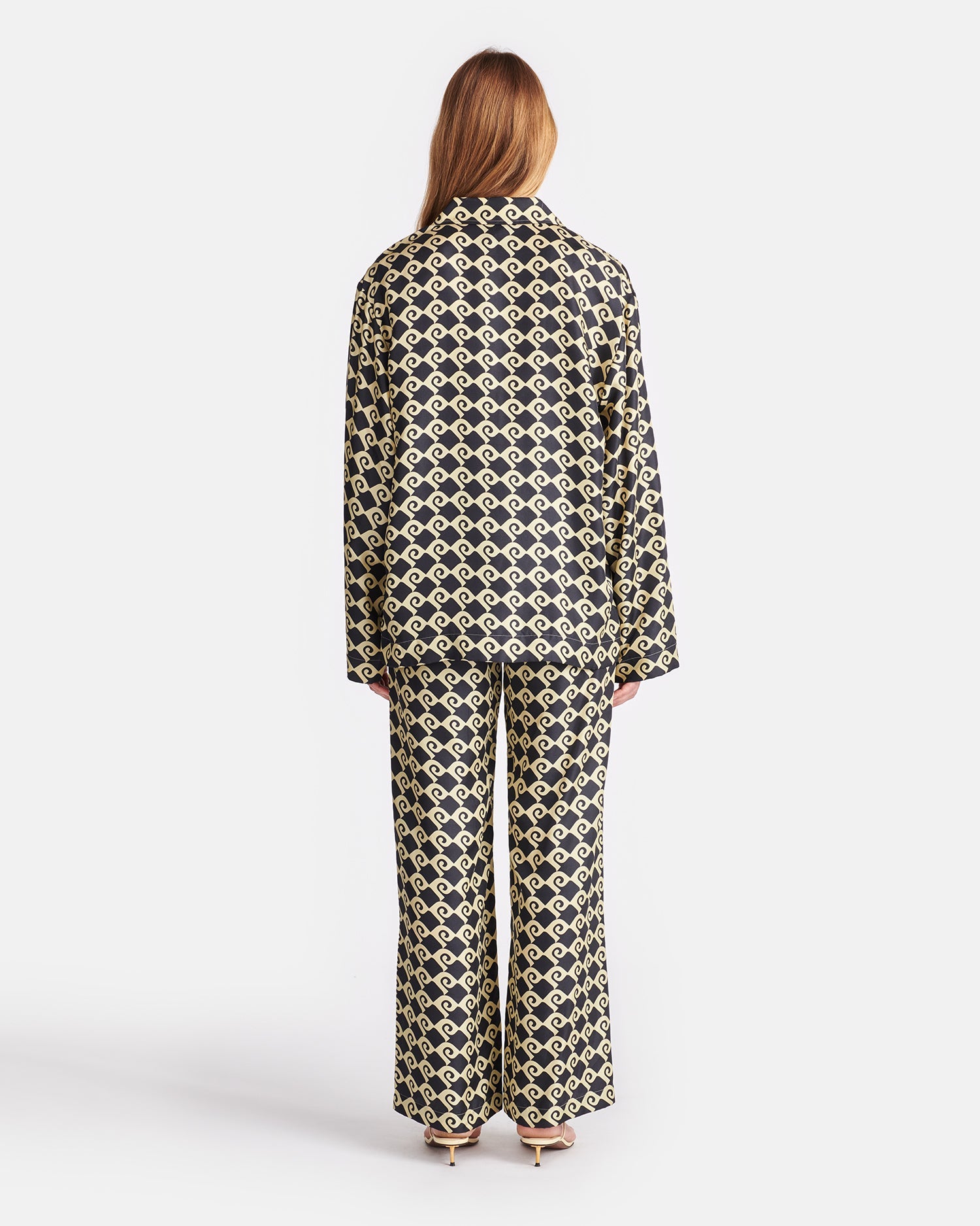 Womens | Kamala Printed Silk-Twill Shirt | Diamond Check