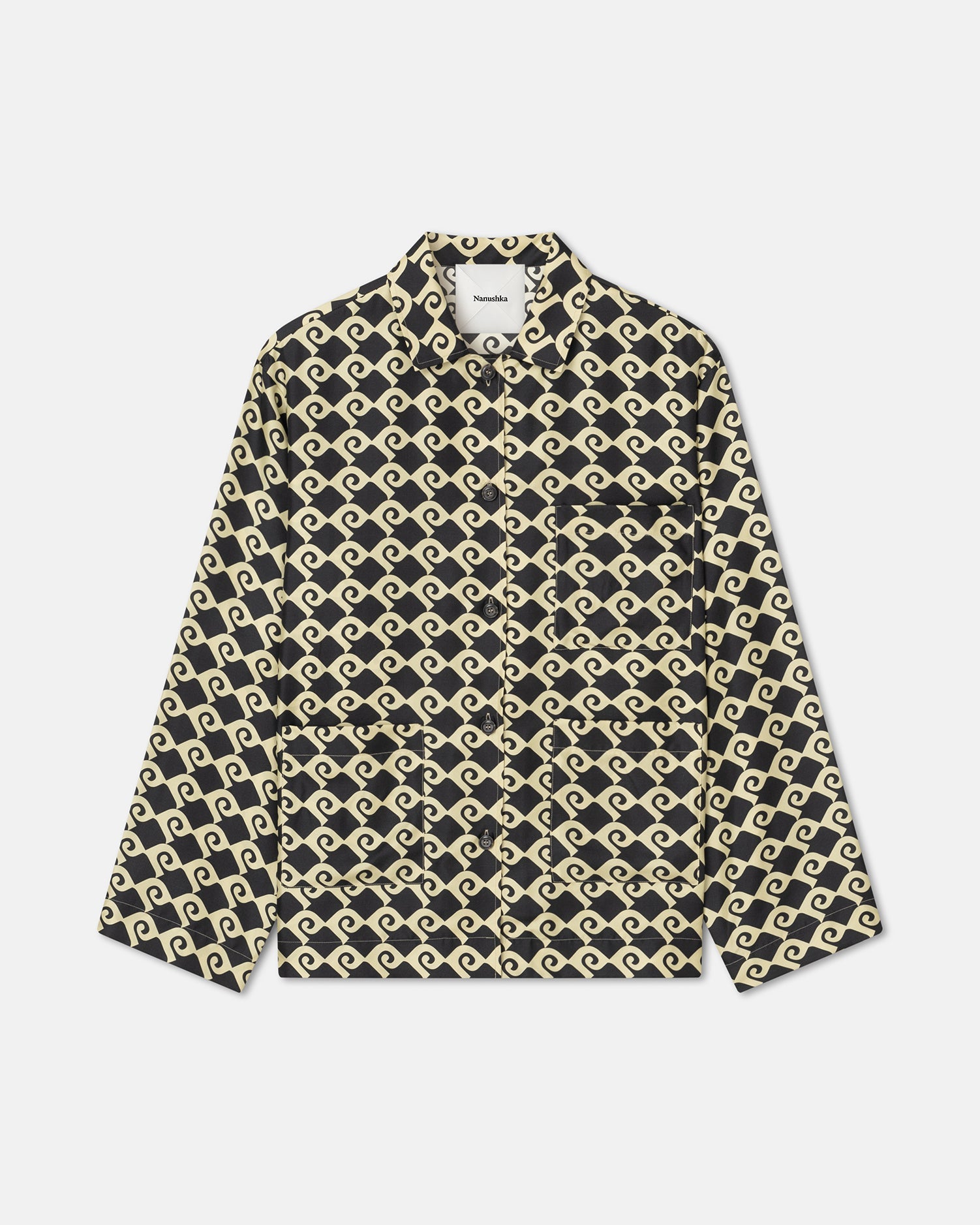 Womens | Kamala Printed Silk-Twill Shirt | Diamond Check