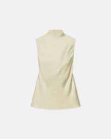 Womens | Colson Crinkled-Satin Turtleneck Top | Green Tea