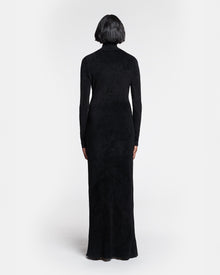 Womens | Beyla Chenille Turtleneck Maxi Dress | Black