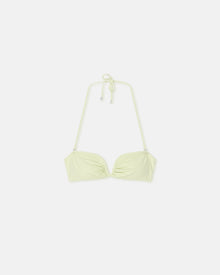 Womens | Manou Ruched Halterneck Bikini Top | Shadow Lime