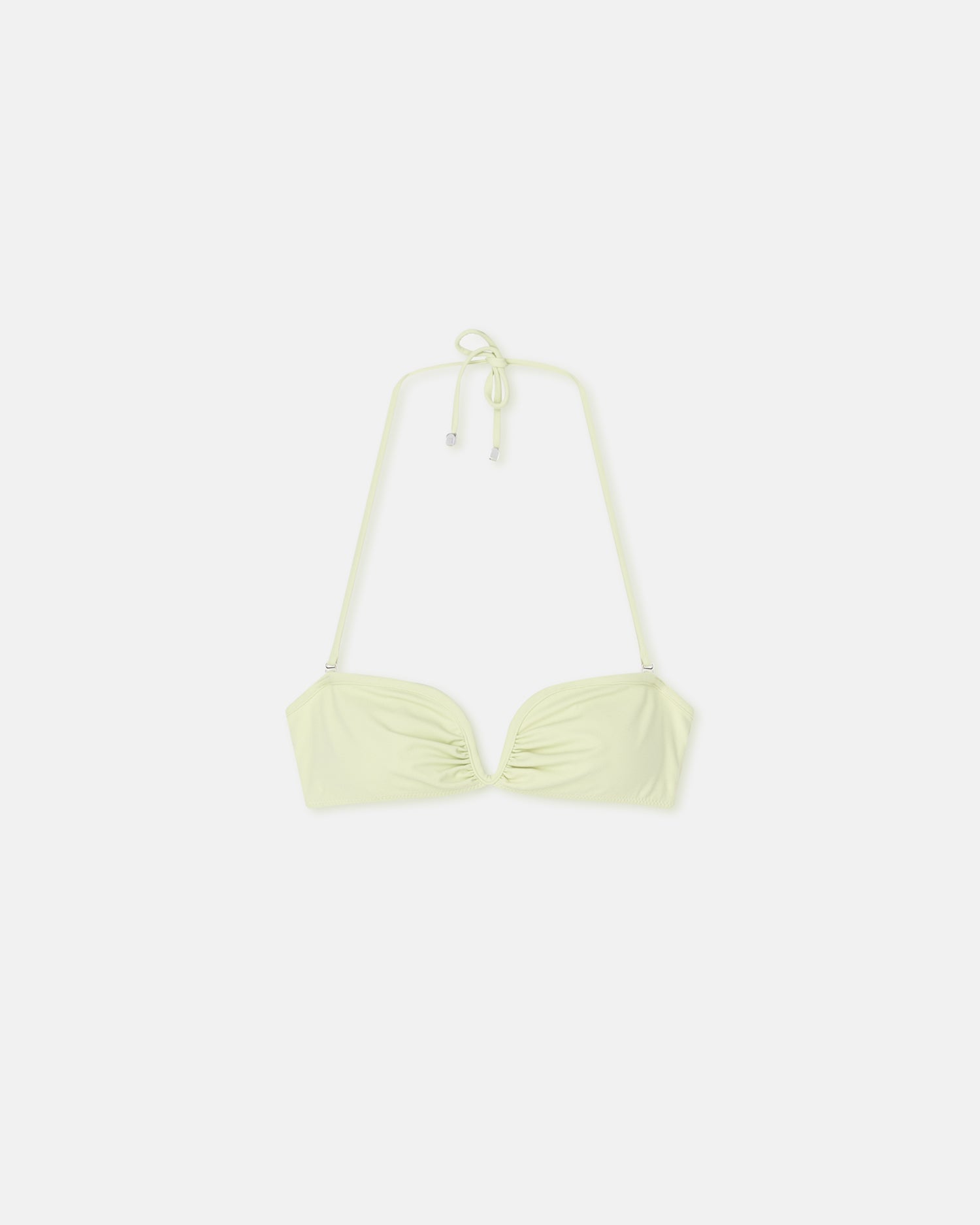 Womens | Manou Ruched Halterneck Bikini Top | Shadow Lime