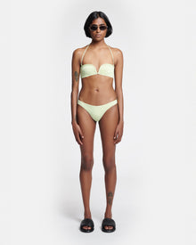 Womens | Manou Ruched Halterneck Bikini Top | Shadow Lime