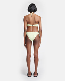 Womens | Manou Ruched Halterneck Bikini Top | Shadow Lime