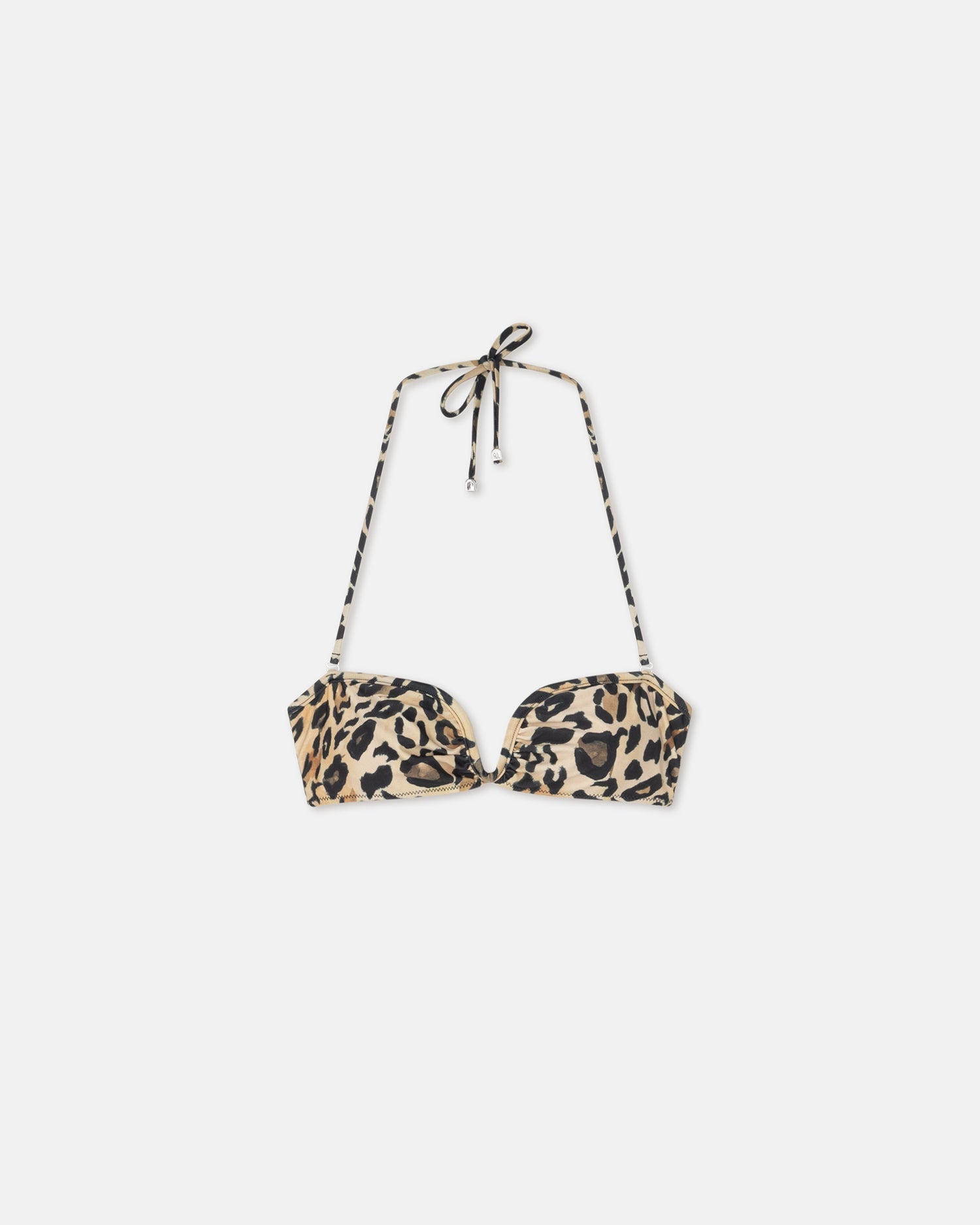 Womens | Manou Ruched Halterneck Bikini Top | Leopard