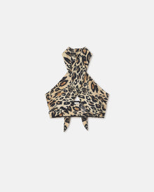 Womens | Saura Crossover Halterneck Bikini Top | Leopard