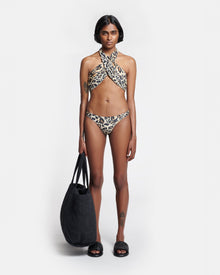 Womens | Saura Crossover Halterneck Bikini Top | Leopard