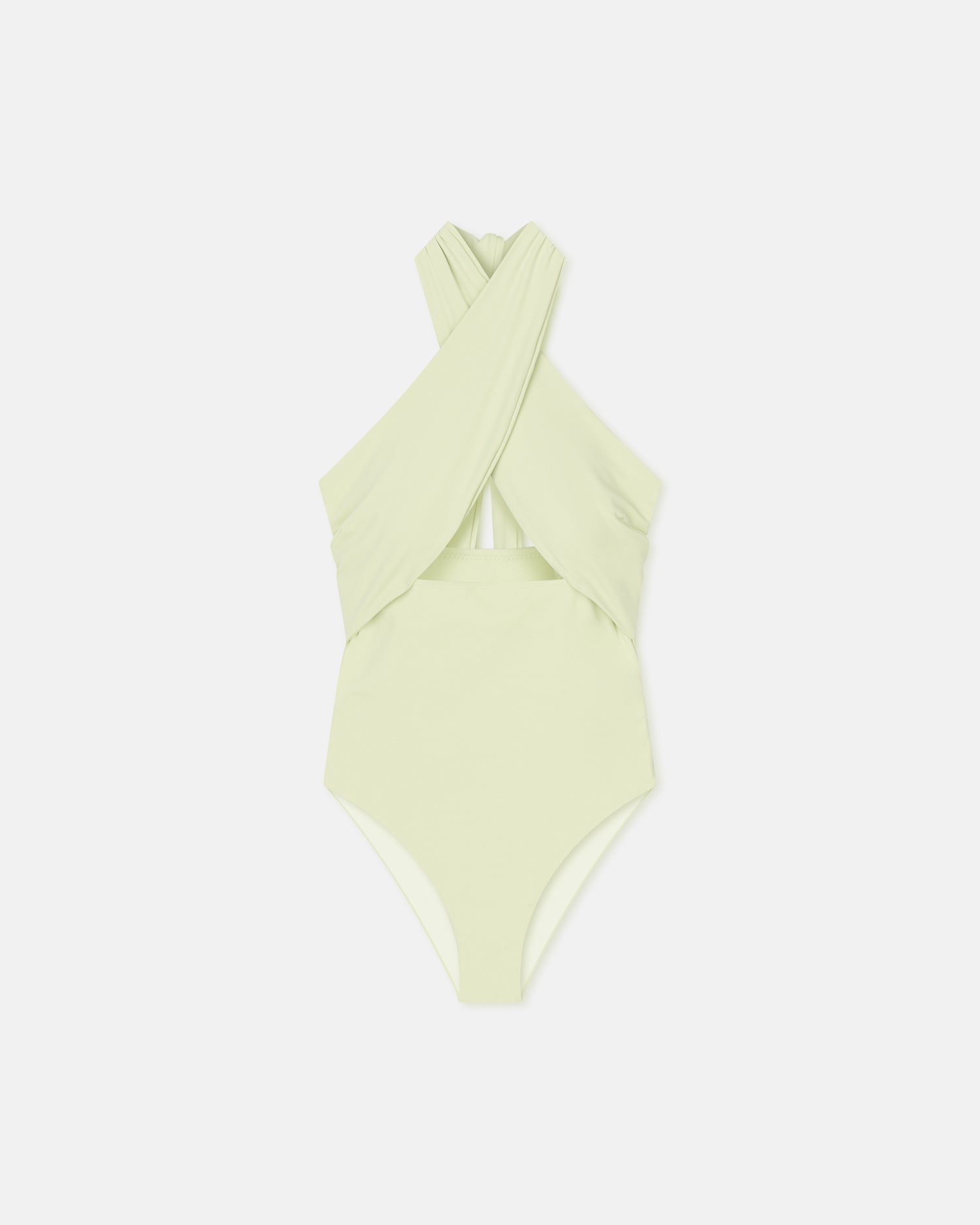 Womens | Milana Crossover Halterneck Swimsuit | Shadow Lime