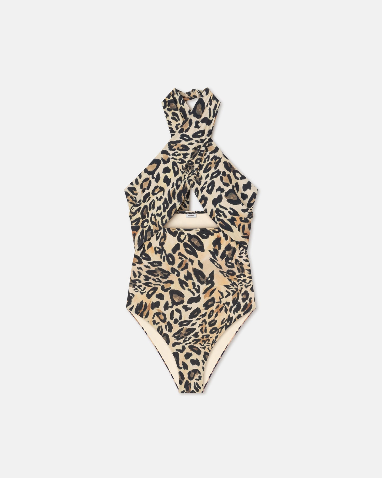 Womens | Milana Crossover Halterneck Swimsuit | Leopard