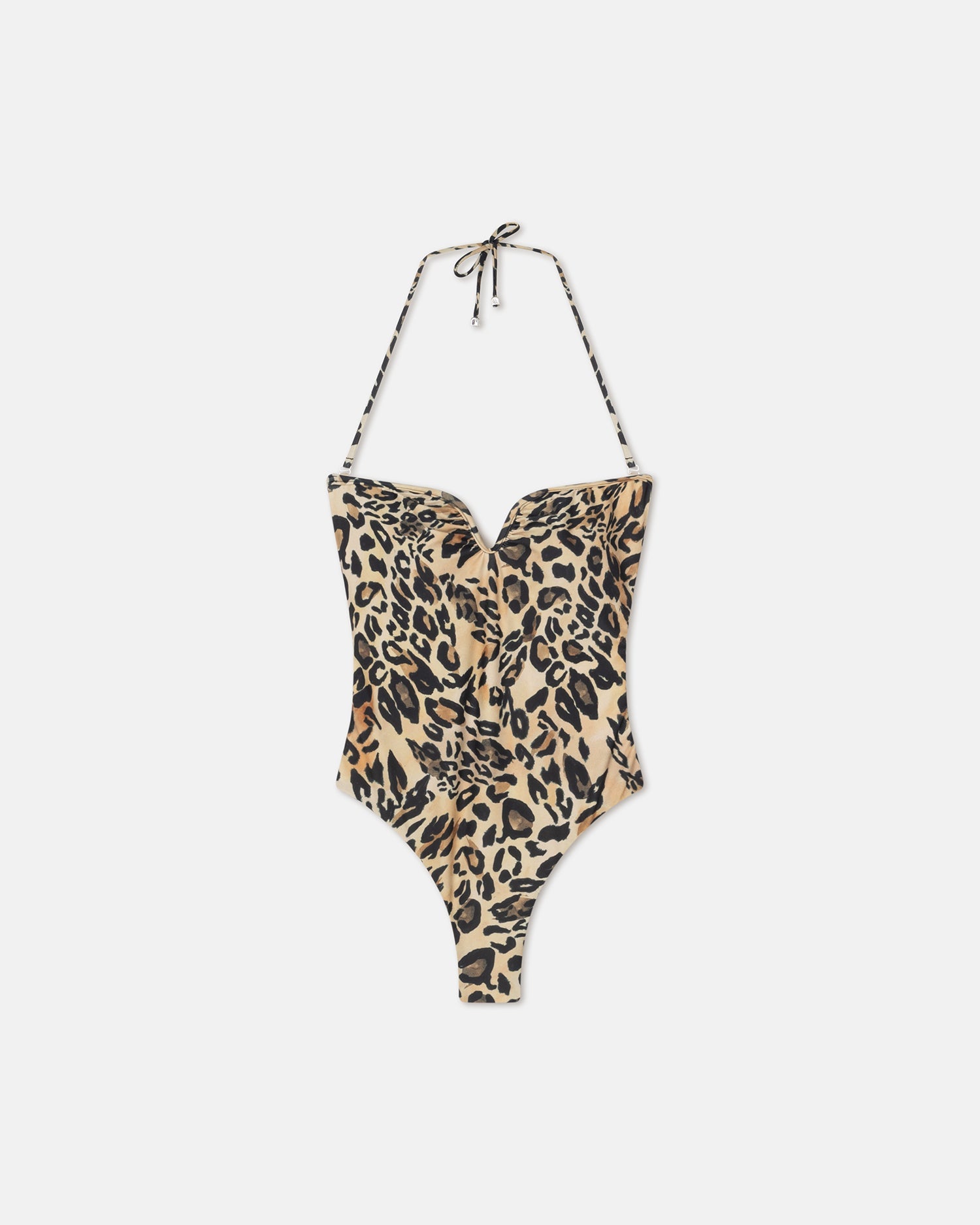 Womens | Brissa Ruched Halterneck Swimsuit | Leopard