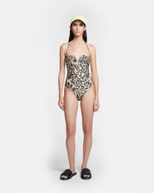 Womens | Brissa Ruched Halterneck Swimsuit | Leopard