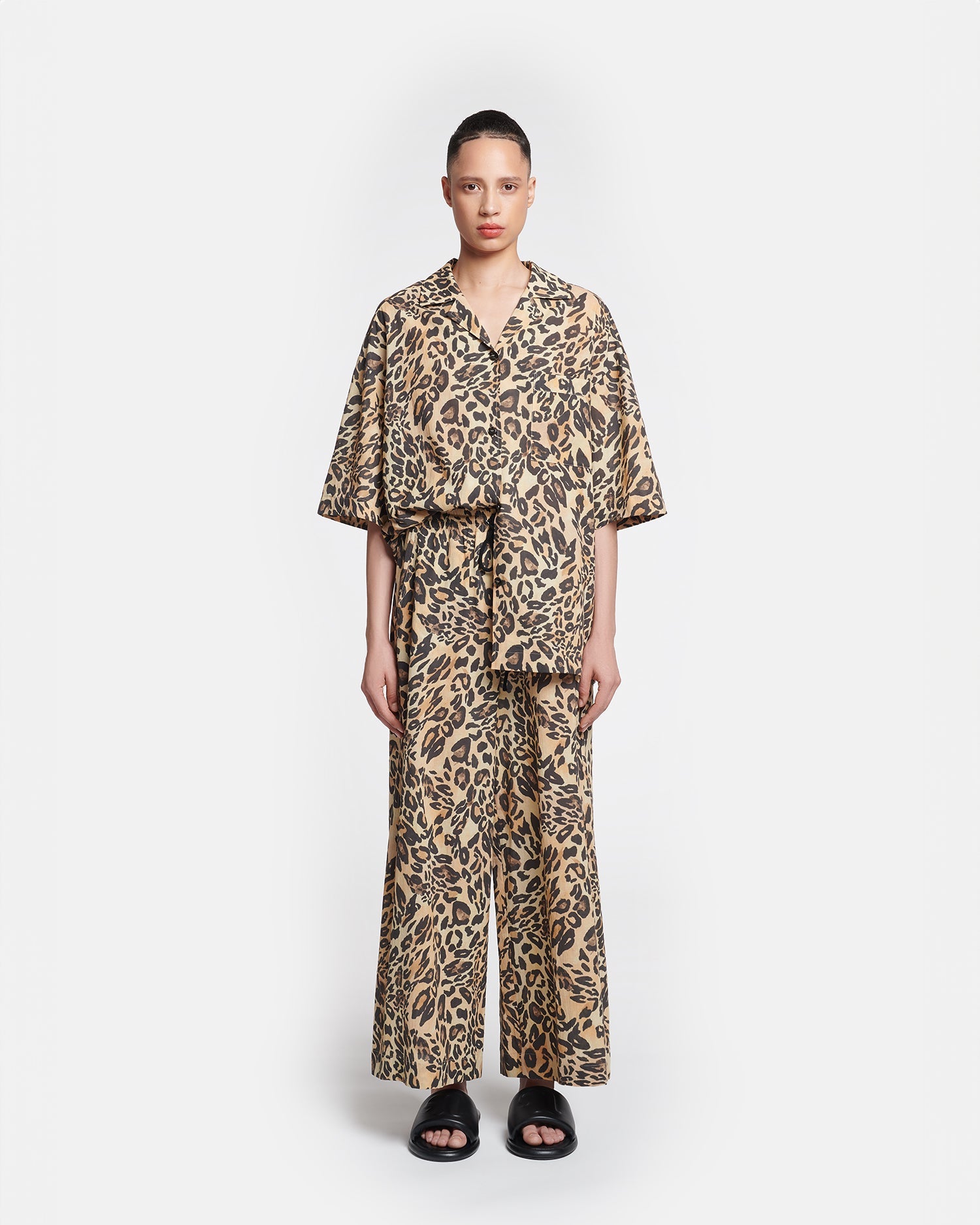 Womens | Kyler Printed Cotton-Voile Pants | Leopard