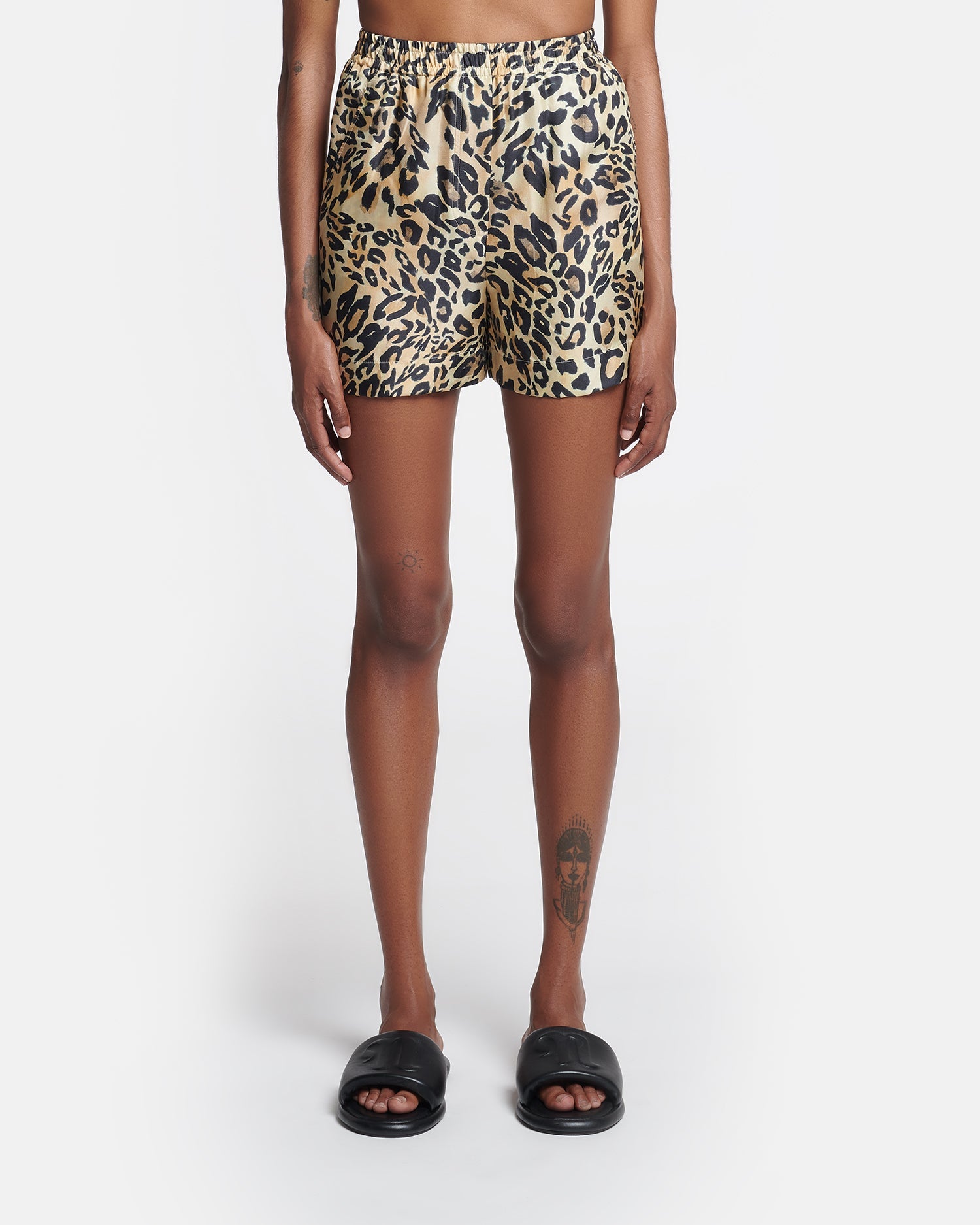 Womens | Exter Printed Twill-Silk Boxer Shorts | Leopard