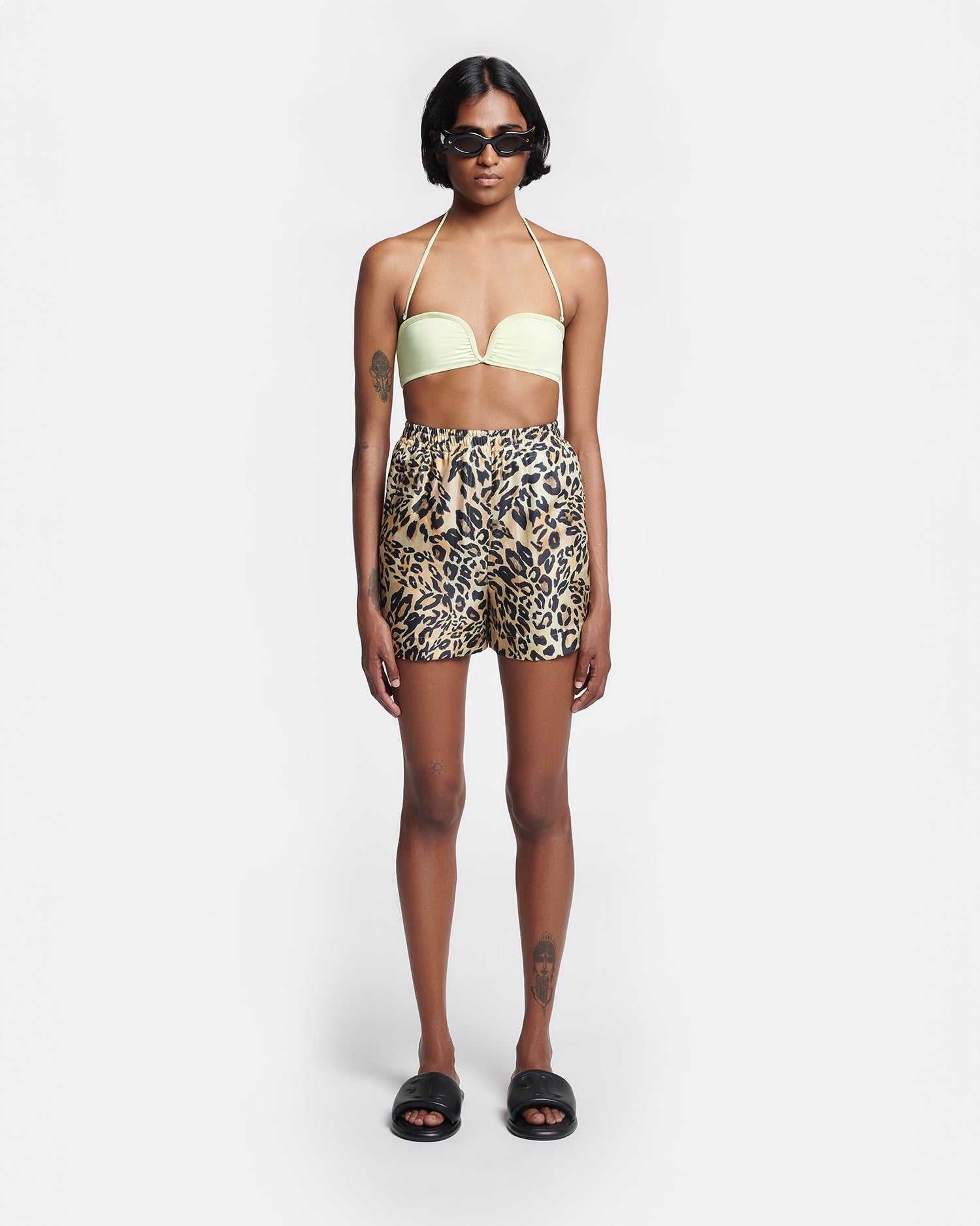 Womens | Exter Printed Twill-Silk Boxer Shorts | Leopard