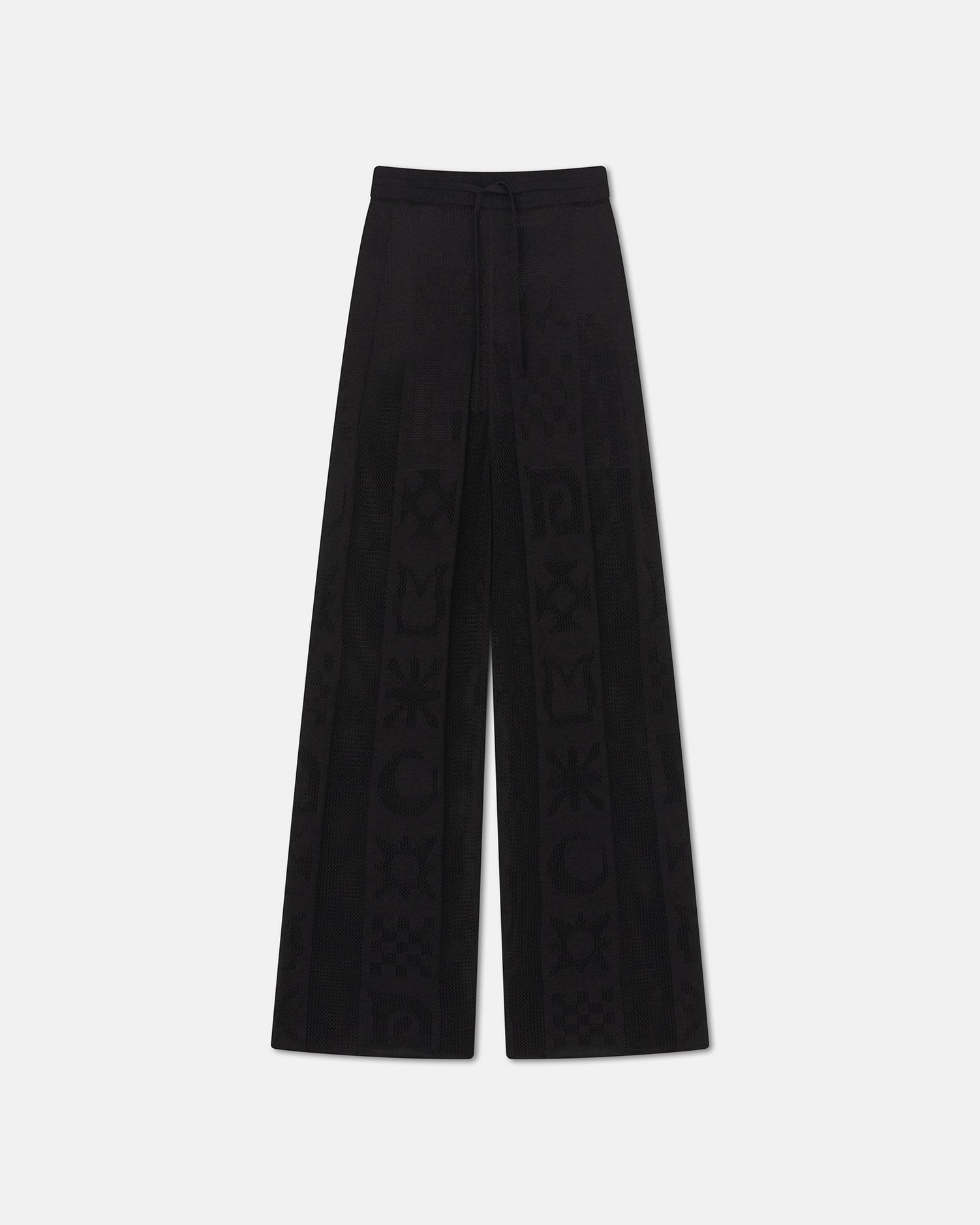 Womens | Wardon Paper Crochet Cropped Wide-Leg Pants | Black