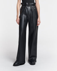 Womens | Harlee Belted Regenerated Leather Pants | Black