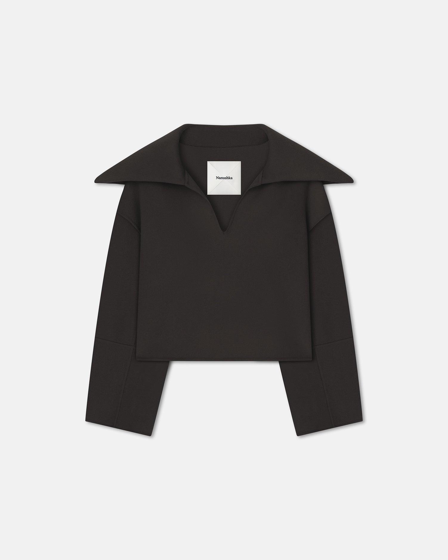 Womens | Maxe Double Wool And Silk Top | Anthracite