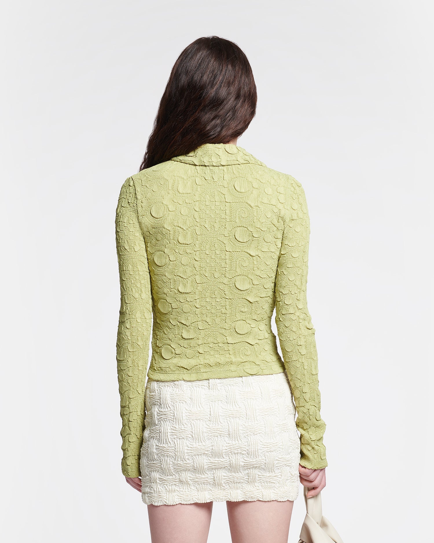 Womens | Zoie Totem Plisse Shirt | Pistachio