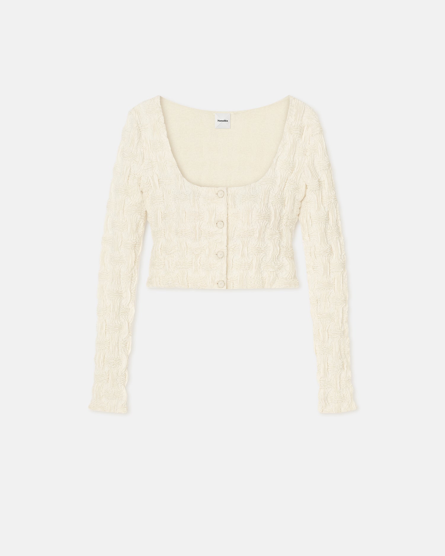 Womens | Jylan Cropped Seersucker Tech Linen Top | Creme