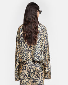 Womens | Vally Cropped Printed Twill-Silk Shirt | Leopard