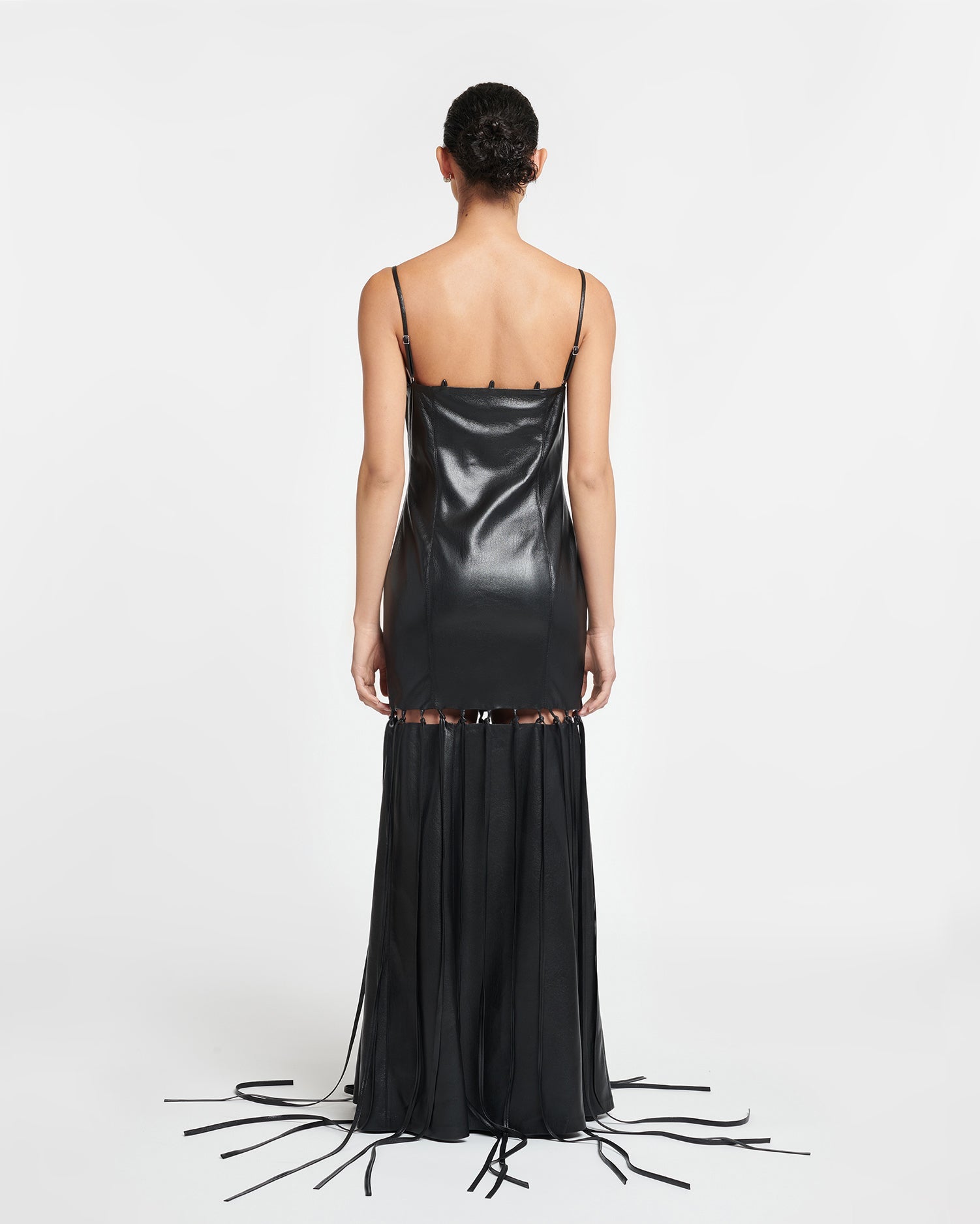 Womens | Clary Okobor Alt-Leather Maxi Dress | Black