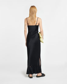 Womens | Renny Slip Satin Maxi Dress | Black