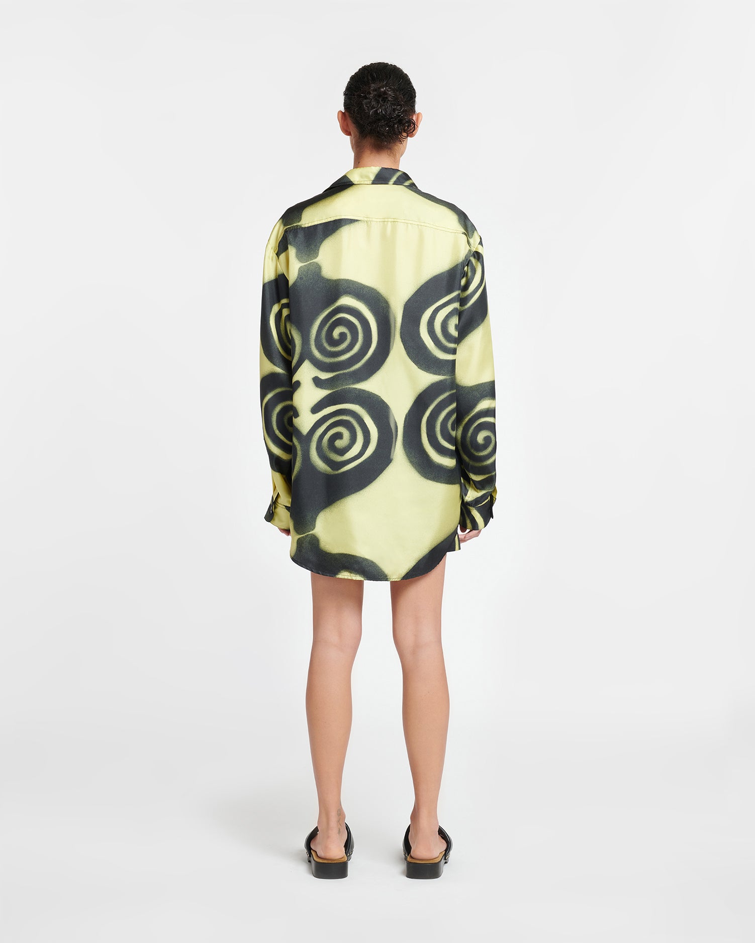 Womens | Sabrin Printed Twill Silk Shirt | Spiral Spray