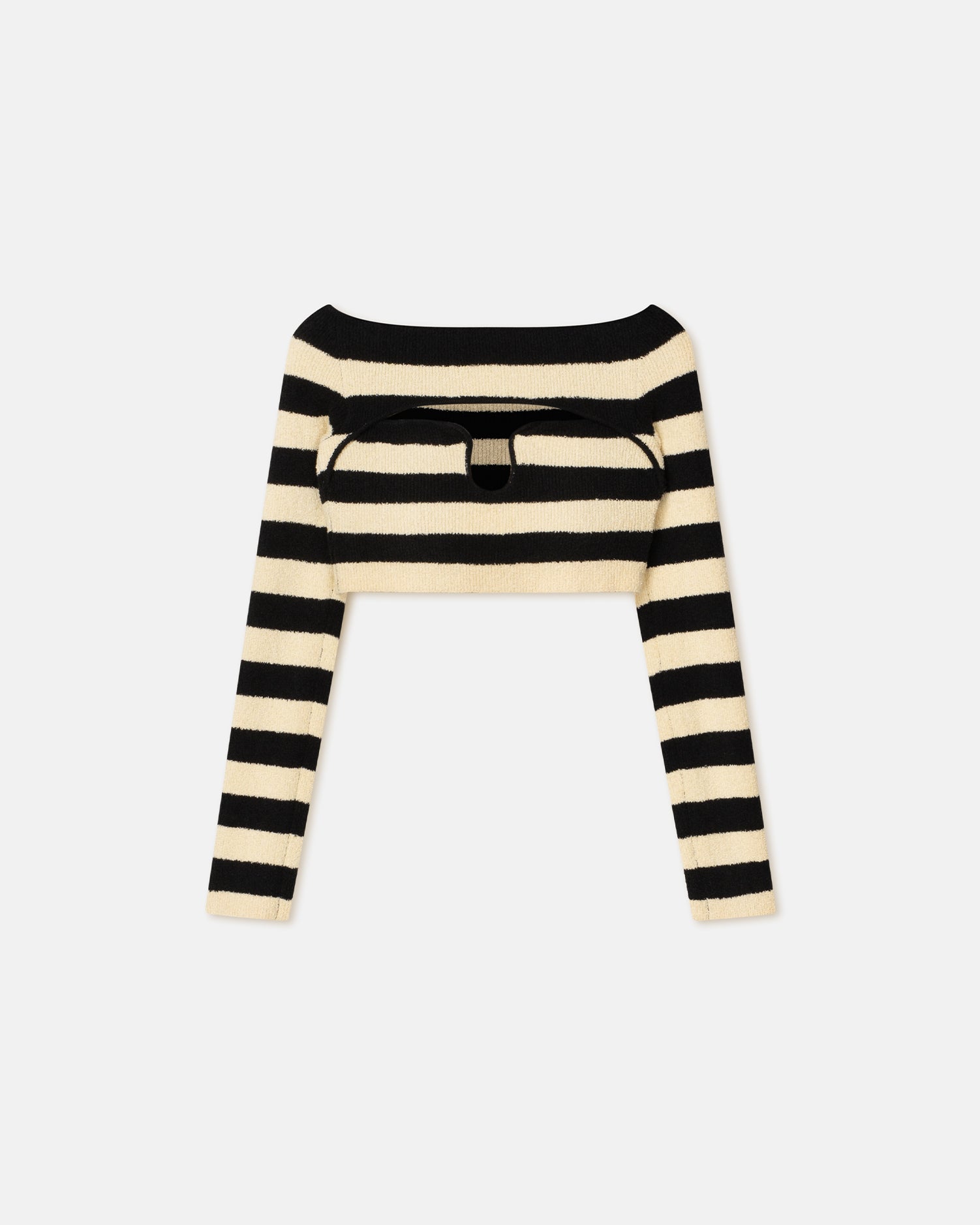 Womens | Marnin Striped Terry-Knit Top | Creme/Off Black