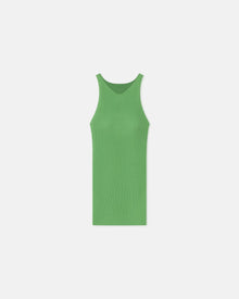 Womens | Savea Ribbed-Knit Halterneck Top | Green