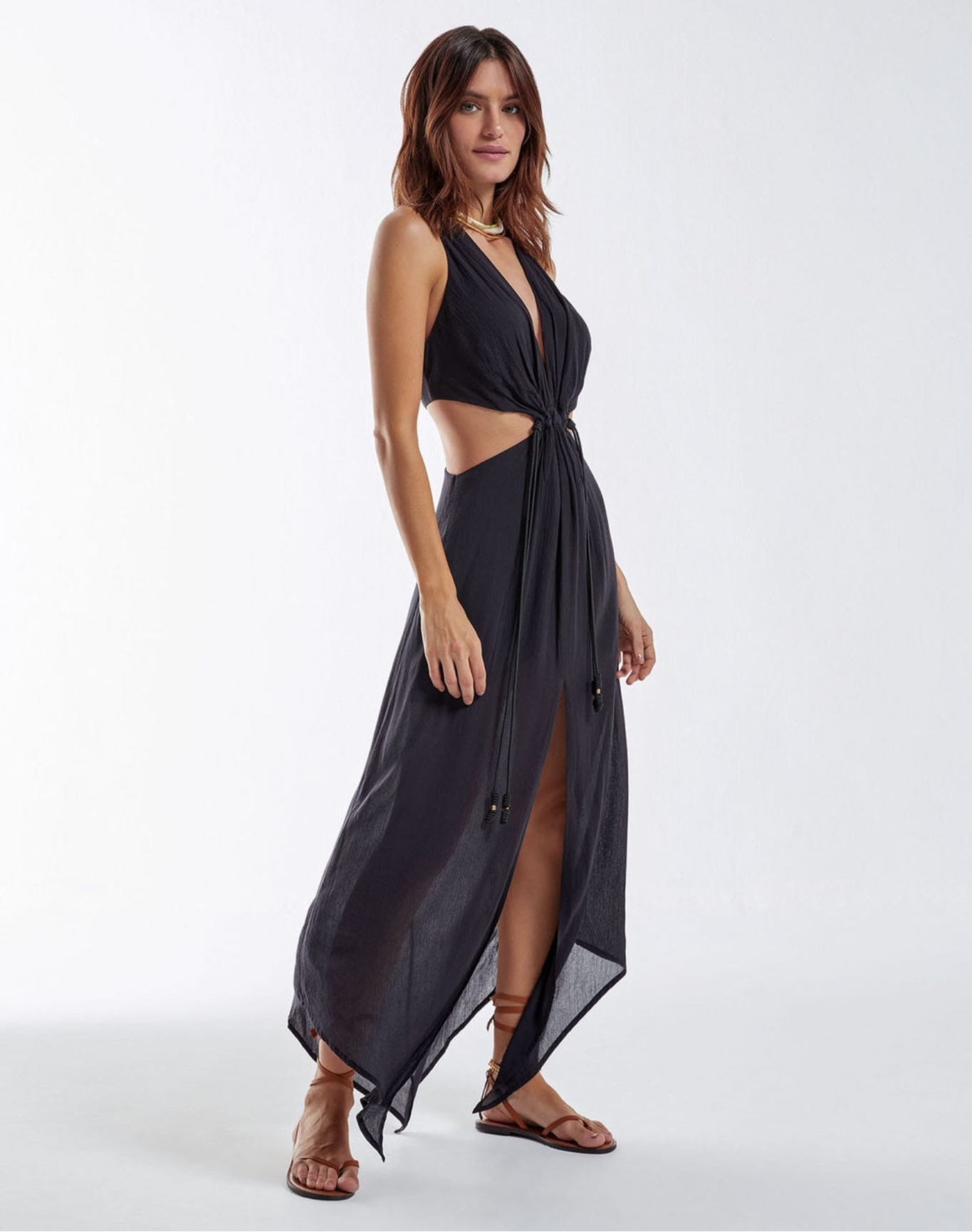 Nayara Detail Long Dress | Black