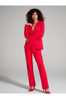 Neoprene CEO Wide Leg Trouser | Scarlet