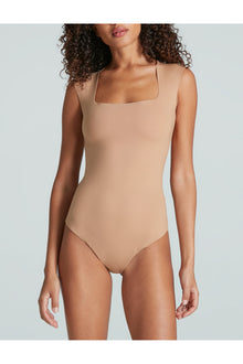 Neoprene Cap Sleeve Bodysuit | Camel